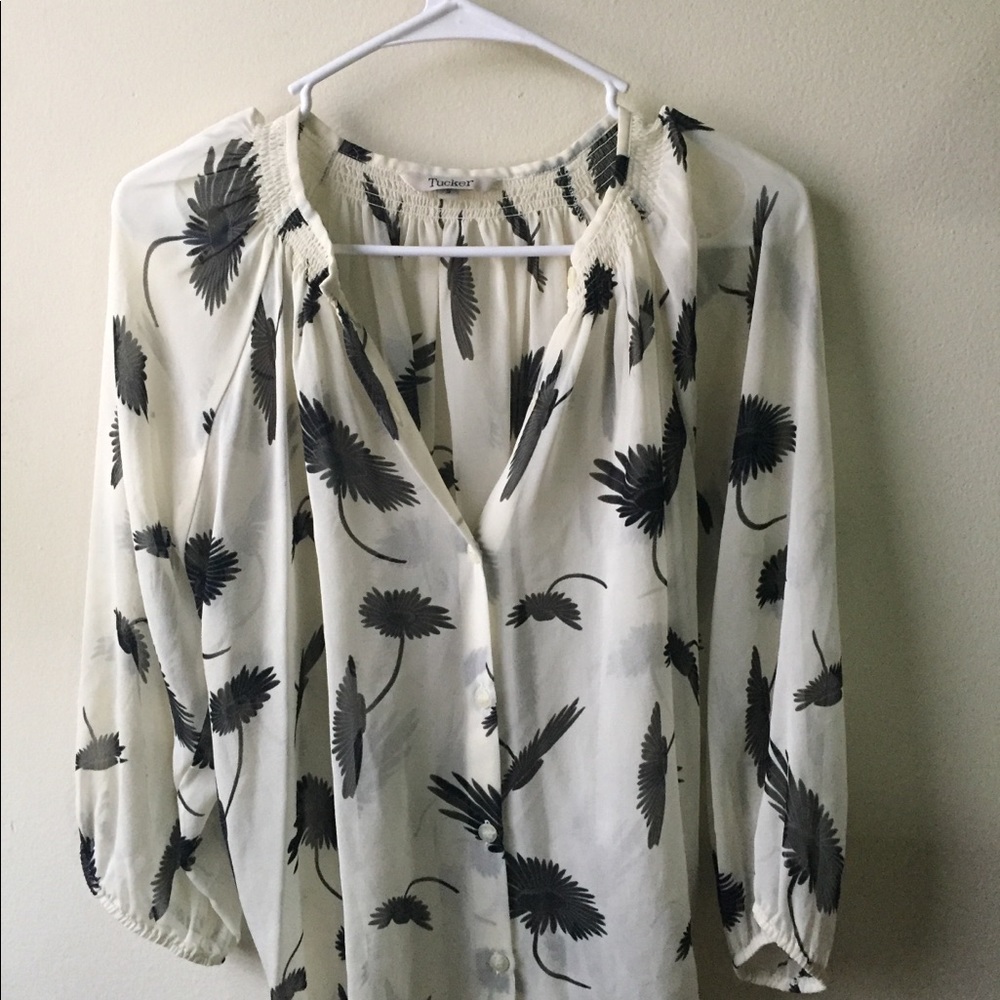 Feather print blouse
